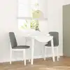 Image de Chaises À Manger Coussins 2 Pcs Blanc Bois Massif Caoutchouc Vidaxl