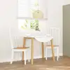 Image de Chaises À Manger 2 Pcs Blanc Bois Massif Caoutchouc Vidaxl