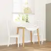 Image de Chaises À Manger 2 Pcs Blanc Bois Massif Caoutchouc Vidaxl