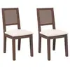 Image de Vidaxl chaises à manger coussins 2 pcs marron bois massif caoutchouc