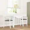 Image de Chaises À Manger Coussins 2 Pcs Blanc Bois Massif Caoutchouc Vidaxl