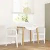 Image de Chaises À Manger 2 Pcs Blanc Bois Massif Caoutchouc Vidaxl