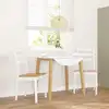 Image de Chaises À Manger 2 Pcs Blanc Bois Massif Caoutchouc Vidaxl