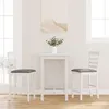 Image de vidaXL Tabourets de bar avec coussins 2 pcs blanc bois massif dhévéa chaise chaise de bar de cuisine chaise de 4102541