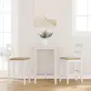 Image de Tabourets De Bar Avec Coussins 2 Pcs Blanc Bois Massif D'hévéa Vidaxl