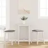 Image de Chaises De Bar Avec Coussins 2 Pcs Blanc Bois Massif D'hévéa Vidaxl