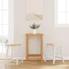 Image de VidaXL Chaises de bar 2 pcs blanc bois massif dhévéa chaise tabouret de bar de cuisine chaise de restaurant tabouret de 4102581