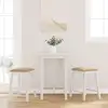Image de Chaises De Bar Avec Coussins 2 Pcs Blanc Bois Massif D'hévéa Vidaxl