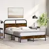 Image de Cadre De Lit Sans Matelas 120x190 Cm Chêne Fumé Bois Ingénierie Vidaxl