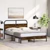 Image de vidaXL Cadre de lit sans matelas 120x190 cm chêne fumé bois ingénierie 4100353