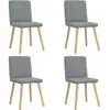 Image de Chaises À Manger Lot De 4 Gris Clair Tissu Vidaxl