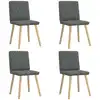 Image de Chaises À Manger Lot De 4 Gris Foncé Tissu Vidaxl