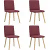 Image de Chaises À Manger Lot De 4 Rouge Bordeaux Tissu Vidaxl