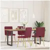 Image de Vidaxl chaises à manger lot de 4 rouge bordeaux tissu