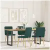 Image de Vidaxl chaises à manger lot de 4 vert foncé tissu