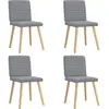 Image de Chaises À Manger Lot De 4 Gris Clair Tissu Vidaxl