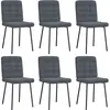 Image de Chaises À Manger Lot De 6 Gris Foncé Velours Vidaxl