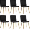 Image de Chaises À Manger Lot De 6 Noir Tissu Vidaxl