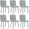 Image de Chaises À Manger Lot De 6 Gris Clair Velours Vidaxl