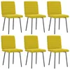Image de vidaXL Chaises à manger lot de 6 jaune velours 3315533