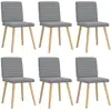 Image de Chaises À Manger Lot De 6 Gris Clair Tissu Vidaxl