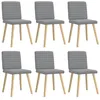 Image de vidaXL Chaises à manger lot de 6 gris clair tissu 3315544