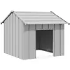 Image de vidaXL Niche pour chien avec toit noir 85x107x81 cm acier galvanisé cage de chien abri pour chien cage pour animaux de 4100914