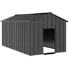 Image de vidaXL Niche pour chien avec toit noir 114x202x101 cm acier galvanisé cage de chien abri pour chien cage pour animaux de 4100921