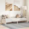 Image de Lit De Jour Avec Matelas Blanc 90x200 Cm Bois De Pin Massif Vidaxl