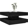 Image de Table Basse Rotative À 360 Degrés Noir 70x70x34,5 Cm Vidaxl