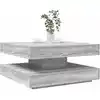Image de Table Basse Rotative À 360 Degrés Sonoma Gris 70x70x34,5 Cm Vidaxl