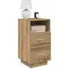 Image de Tables De Chevet 2 Pcs Et 2 Tiroirs Chêne Artisanal 36x36x68 Cm Vidaxl