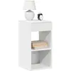 Image de Tables De Chevet Avec Tiroir 2 Pcs Blanc 35x34x66,5 Cm Vidaxl