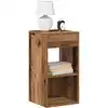 Image de Tables De Chevet Avec Tiroir 2 Pcs Vieux Bois 35x34x66,5 Cm Vidaxl
