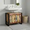 Image de Meuble Sous Évier Avec Étagère Multicolore Bois Recyclé Solide Vidaxl