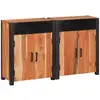 Image de Buffet 2 Pcs Marron 110 X 30 X 75 Cm Bois D'acacia Massif Vidaxl