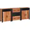 Image de Buffet 3 Pcs Marron 165 X 30 X 75 Cm Bois D'acacia Massif Vidaxl