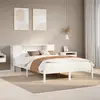 Image de Lit Bibliothèque Sans Matelas Blanc 140x200 Cm Bois Pin Massif Vidaxl