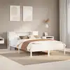 Image de Lit Bibliothèque Sans Matelas Blanc 160x200 Cm Bois Pin Massif Vidaxl