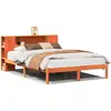 Image de Vidaxl lit bibliothèque sans matelas marron 135x190 cm pin massif