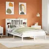 Image de Lit Bibliothèque Sans Matelas Blanc 140x190 Cm Bois Pin Massif Vidaxl