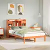 Image de Lit Bibliothèque Sans Matelas Cire Marron 135x190 Cm Pin Massif Vidaxl