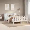 Image de Lit Bibliothèque Sans Matelas Blanc 140x200 Cm Bois Pin Massif Vidaxl