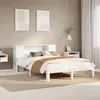 Image de Lit Bibliothèque Sans Matelas Blanc 150x200 Cm Bois Pin Massif Vidaxl