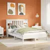 Image de Lit Bibliothèque Sans Matelas Blanc 140x200 Cm Bois Pin Massif Vidaxl