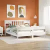 Image de Lit Bibliothèque Sans Matelas Blanc 180x200 Cm Bois Pin Massif Vidaxl