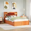Image de Cadre De Lit Sans Matelas Cire Marron 150x200cm Bois Pin Massif Vidaxl