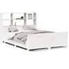 Image de Lit Bibliothèque Sans Matelas Blanc 160x200 Cm Bois Massif Vidaxl