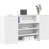 Image de Bureau De Réception Blanc 200x50x103,5 Cm Bois D'ingénierie Vidaxl