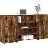 Image de Bureau De Réception Chêne Fumé 200x50x103,5cm Bois D'ingénierie Vidaxl